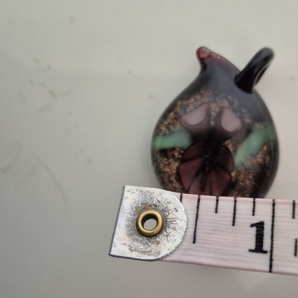 Murano Black and Purple Glass Pendant Necklace - Picture 10 of 16